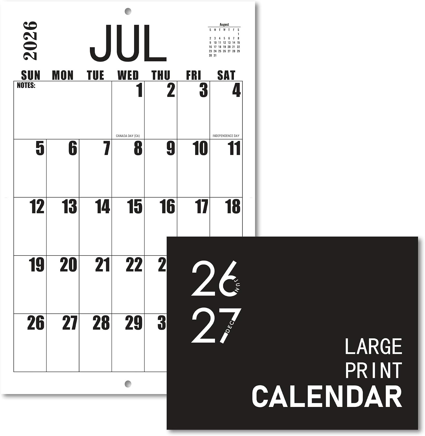 Large-print 2026–2027 wall calendar